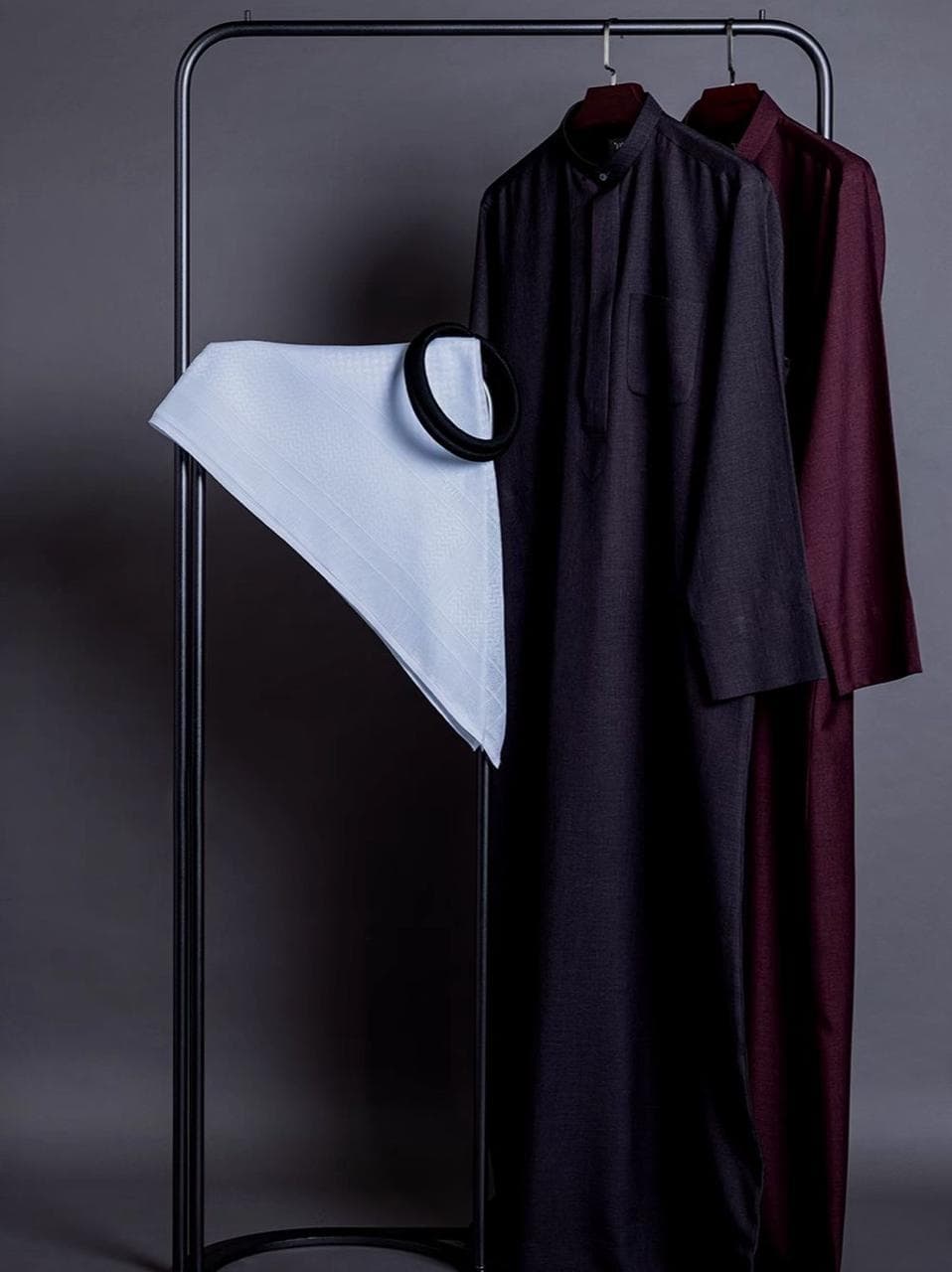 Elegant Dark Thobes Collection with Shemagh