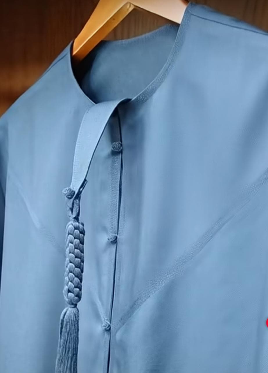 Premium Blue Kandura with Tarboosh